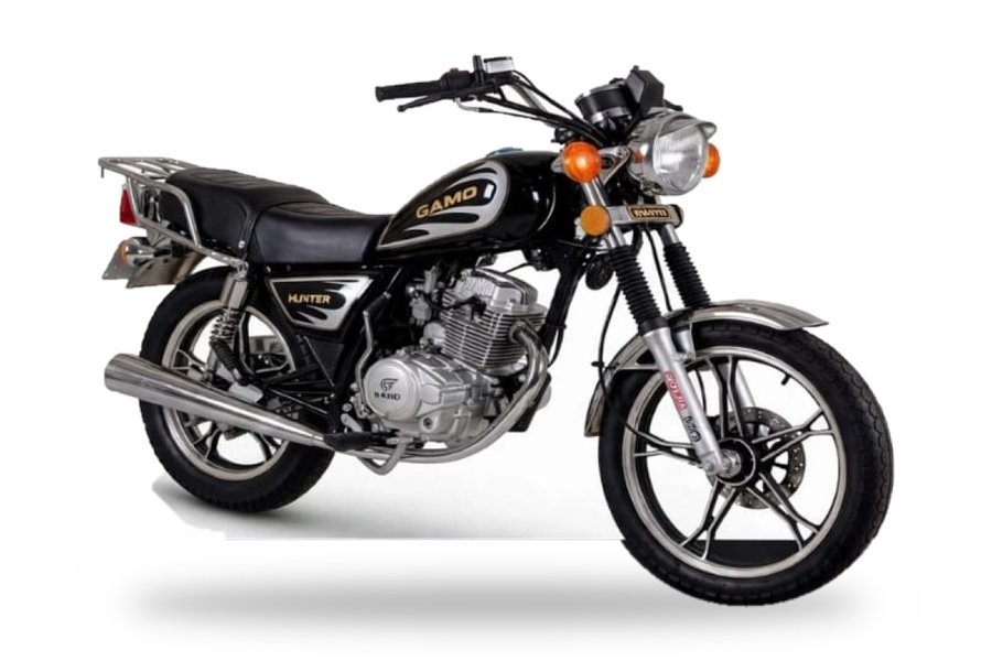 Motocicleta Gamo Hunter 150 2026, estilo clásico en color negro con cromo